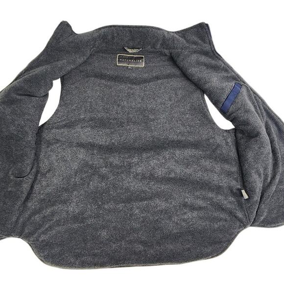 NATURALIFE Men's Blue with Gray Fleece Lined Vest - 47” Chest (L) - Picture 3 of 12